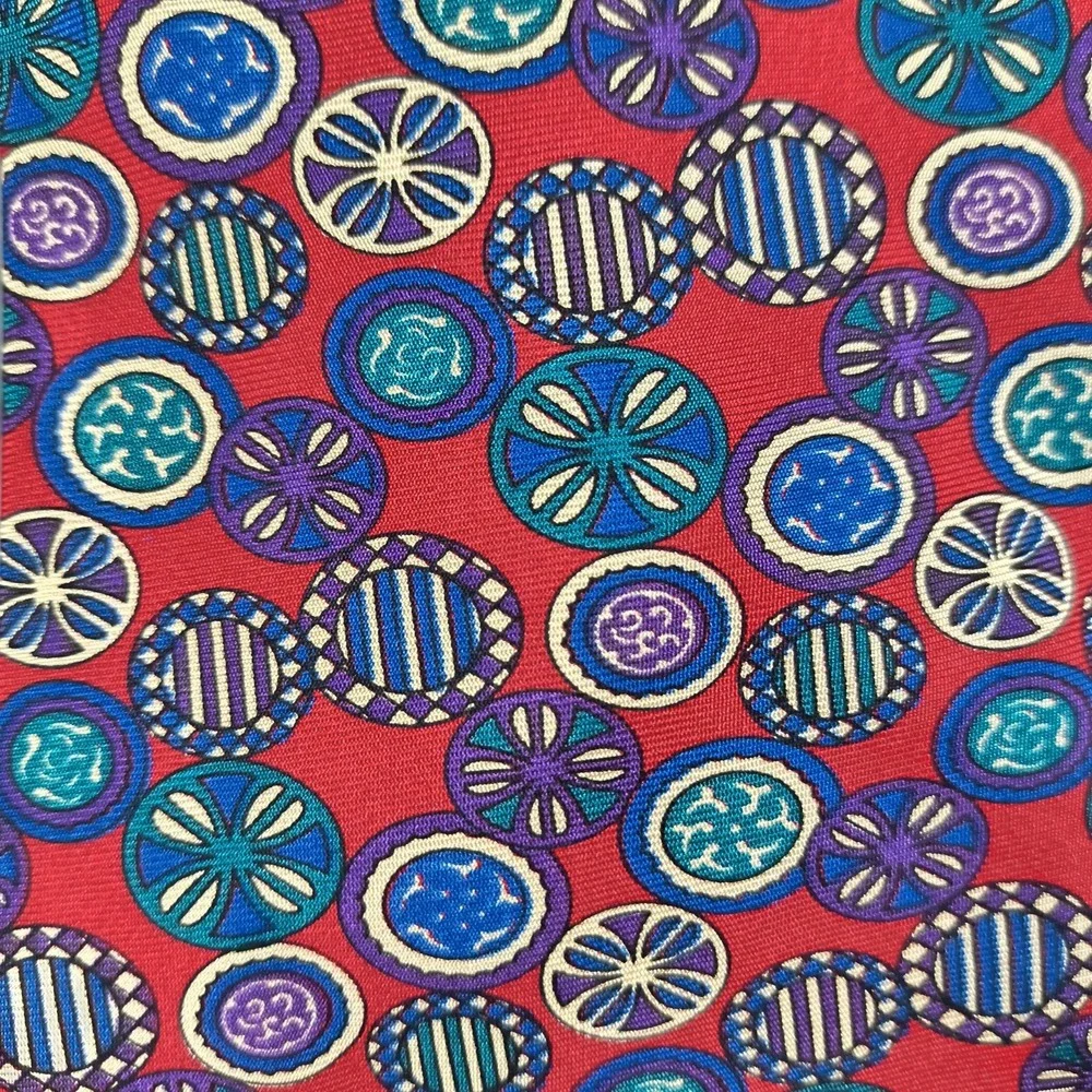 Vintage Christian Dior Monsieur‎ Tie Mens 56.5x3.75 Geometric Abstract Colorful